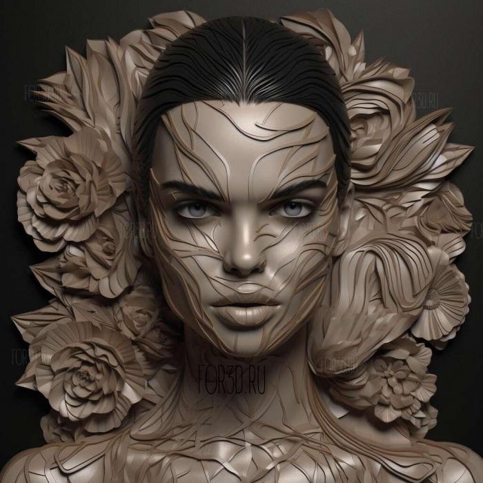 Adriana Lima 3 stl model for CNC